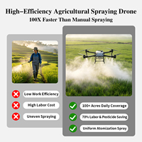 Drone agricole de haute précision de 30 L avec fonctionnement de pulvérisation de 7 minutes, facile à utiliser pour les grandes terres agricoles