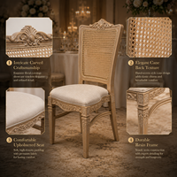 Chaise de banquet empilable en plastique imitation bois, style rotin, avec dossier coussiné, populaire pour la location d'événements, mariages et cérémonies (vente en gros)