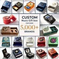 Boîte cadeau musicale de luxe avec module sonore, design tourne-disque, emballage rigide pour kits de communication, boîte influenceur et cadeaux haut de gamme