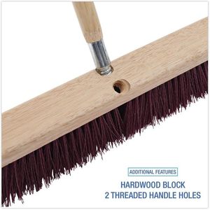 3 en 1. Tête de brosse de sol robuste en polypropylène bordeaux, résistante au lave-vaisselle, 19x14x14 pouces, pour le nettoyage - Product Image 3