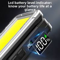 Lampe de travail LED 4000 mAh, rotation à 360 degrés, magnétique, 6000K, alimentée par énergie solaire, lampe portable avec crochet, lampe de travail multifonction