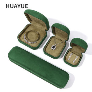 Huayue, оптовая продажа, роскошные ювелирные изделия, Подарочная коробка, кольцо, ожерелье, упаковка, бархатная шкатулка для ювелирных изделий - Product Image 3