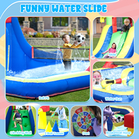 Videur gonflable sec et humide de maison de rebond de maison de rebond de partie d'enfants combiné avec la plus grande piscine d'éclaboussure, escalade, ventilateur, panier, jeu de fléchettes