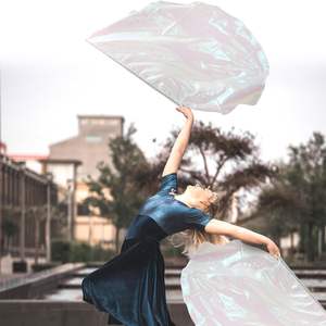 Bandera de adoración de semicírculo Bandera de danza de alabanza brillante Bandera de adoración Bandera de alabanza de brillo metálico - Product Image 6