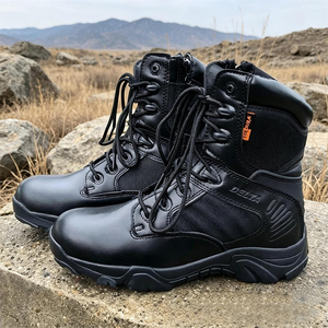 DF22 Black <b>Khaki</b> Desert men TSB09 Black high <b>top</b> training men leather boots tactical boots stock wholesales - Product Image 5