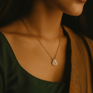 สร้อยคอจี้เพชรแท้หรูหราและหรูหราสีโรสโกลด์พร้อมสายโซ่สำหรับของขวัญแต่งงานงานหมั้นหรืองานเลี้ยง - Product Image 1