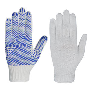 Más de 15 años Fabricante de fábrica Suministro de guantes de trabajo de protección de PVC de un solo lado Punto Blanco Construcción Agarre Guantes de algodón Seguridad - Product Image 1