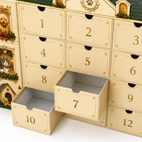 Boîte vide personnalisée en forme de maison pour calendrier de l'Avent pour animaux de compagnie, 12 jours, avec tiroirs, emballage cadeau de Noël pour friandises et jouets pour chiens et chats, vente en gros