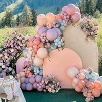 Kit d'arche de ballons macaron personnalisé rose bleu jaune violet or pour anniversaire, fête prénatale