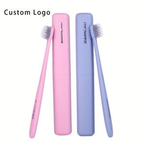 OEM Customized Eco Friendly Wheat Straw Toothbrush with Charcoal Bristles and Travel Case for Corporate <b>Gifts</b> - Product Image 4