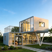 Cabine Apple de luxe à deux étages, préfabriquée, modulaire, capsule spatiale, solution complète pour une vie de villégiature durable, disponible dès maintenant