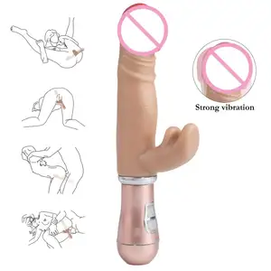 Weibliche realistische beste wasserdichte Silikon USB wiederauf ladbare Vibrator Klitoris und G-Punkt Stimulator Kaninchen Vibrator für Frauen %