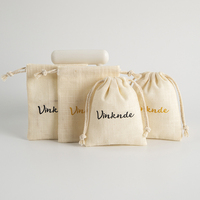 100 pièces Logo personnalisé 4X6 pouces sacs en mousseline coton cordon bijoux emballage sac toile lin Sachet pochette réutilisable cadeau sac