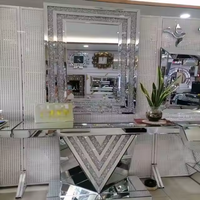 Table console miroir effet diamant écrasé pour couloir, entrée, salon, meubles CC GG, tables consoles, ensembles de miroirs décoratifs muraux