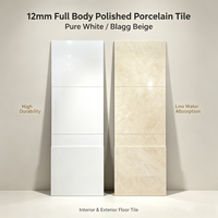 Carreaux de sol en porcelaine brillante de luxe léger 800x800mm 12mm d'épaisseur résistants à l'usure antidérapants pour murs intérieurs salle de bain hall hôtel