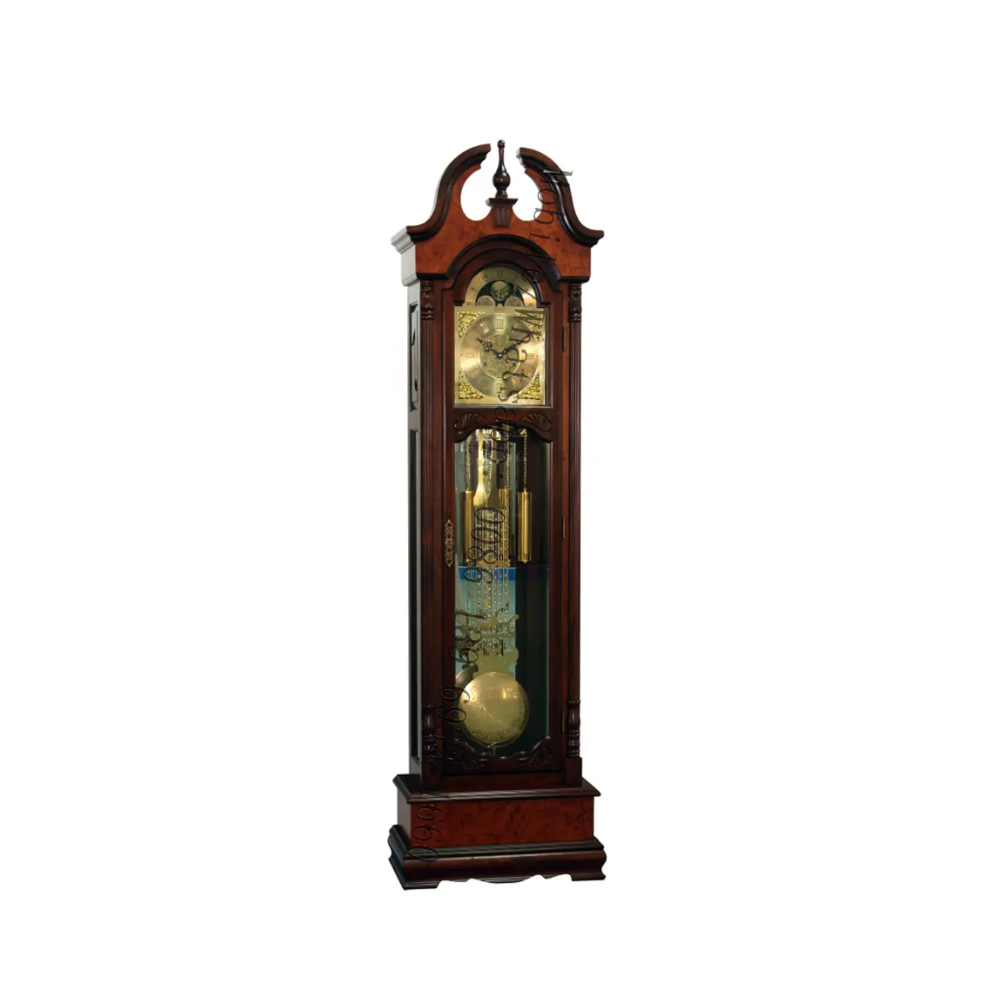 Standard 31 days key wind up movement Wooden Pendulum Grandfather Floor Clocks Standing Clock