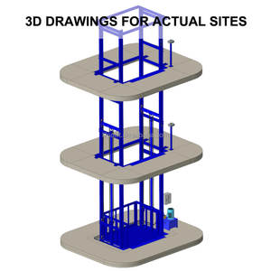 2000kg 3 फर्श हाइड्रोलिक खड़ी गोदाम माल लिफ्ट मंच - Product Image 2