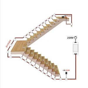 Thông minh 32 kênh <span class=keywords><strong>500</strong></span> Watt DC 12V 24V LED-2052-V2 cơ thể PIR cảm biến thông minh LED cầu thang bước điều khiển cho biệt thự khách sạn cầu thang - Product Image 6