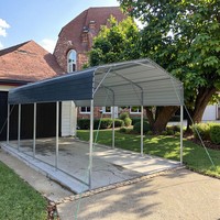 Offre Spéciale – Abri de Voiture Double en Acier Galvanisé 3,35 m x 5,79 m, Portable, Pliable, Durable, Imperméable, pour Extérieur