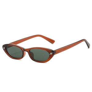 Lunettes de soleil personnalisées OEM ODM avec logo, design rétro, montures ovales UV400, pour femmes et hommes, de haute qualité - Product Image 6