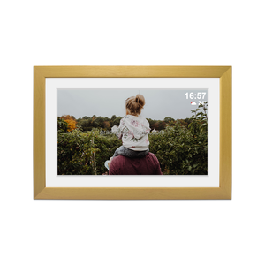 Pour cadre photo numérique en bois Wifi cadre photo numérique intelligent IPS écran tactile <span class=keywords><strong>Photos</strong></span> vidéo Via Frameo montage mural à rotation automatique - Product Image 1