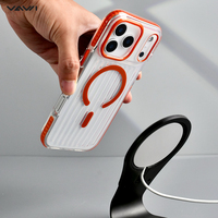 Étui de téléphone magnétique anti-chute en PC ondulé VAWI B337 en gros pour iPhone 17 Pro Max, étui antichoc pour iPhone 17 Pro 17 Air