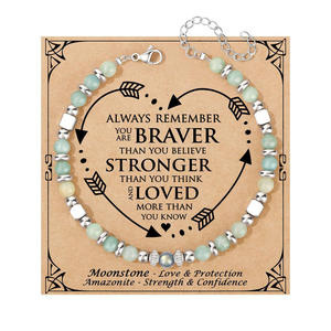 Pulsera de Cuentas Redondas Doradas con Cordón Elástico, Piedra de Nacimiento, Circonita Colorida, Regalo de Cumpleaños para Mujer, Joyería - Product Image 3