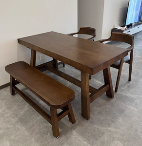 Đồ NỘI THẤT PHÒNG ăn moden Set 4 Ghế Ghế băng ghế dự bị bàn ăn, bàn ăn đặt 4 ghế với 4 ghế băng ghế gỗ - Product Image 1