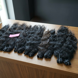 Indian Unprocessed Wholesale Bundle Raw Natural Color Black Women's <b>Cheap</b> Temple Cuticle Aligned Weaving Human Hair <b>Extensions</b> - Product Image 1