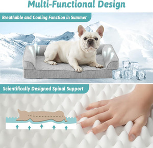 Cama refrescante para perros con funda extraíble, sofá ortopédico para mascotas para el verano, cama ortopédica para cachorros con espuma viscoelástica, sofá grande para mascotas, cama refrescante para perros - Product Image 3