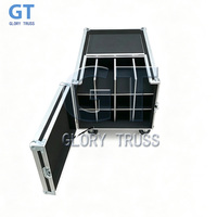 Flight case en aluminium sur mesure pour 12 microphones et supports de micro, robuste, pour le transport d'équipement de scène