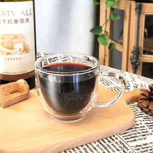 Mini <span class=keywords><strong>tasse</strong></span> à café en verre borosilicate à double paroi avec protection thermique et anti-éclatement 200 ml pour café thé <span class=keywords><strong>expresso</strong></span> - Product Image 2