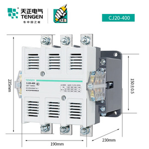 Contactor de CA Tengen CJ20-400A de 400A trifásico para montaje en carril DIN para uso industrial - Product Image 2