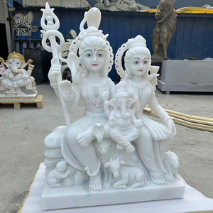 Statue de Shiva méditant en marbre <span class=keywords><strong>blanc</strong></span> sculptée à la main, taille réelle, dieu hindou Murti, sculpture religieuse en <span class=keywords><strong>pierre</strong></span> naturelle pour temple - Product Image 6