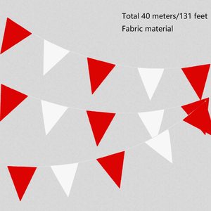 Bandera <span class=keywords><strong>de</strong></span> <span class=keywords><strong>Carnaval</strong></span> <span class=keywords><strong>de</strong></span> tela roja y blanca, banderín <span class=keywords><strong>de</strong></span> exterior para fiesta festiva, 40 metros, 131 pies - Product Image 2