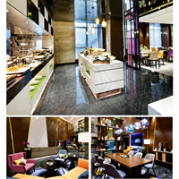 Meubles contemporains pour hôtels : station de buffet, table de salle à manger, sièges lounge pour hôtels étoilés et hôtellerie commerciale