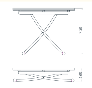 Stile moderno in acciaio legno da pranzo/tavolino da caffè Set di mobili salvaspazio con elemento di sollevamento cucina piccoli appartamenti casa bar - Product Image 5