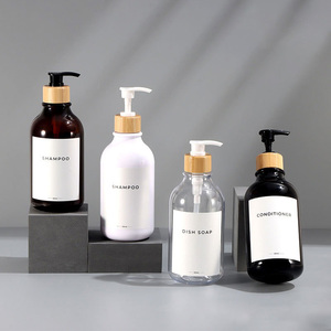 Flacons de <span class=keywords><strong>recharge</strong></span> en plastique pour shampooing, gel douche, <span class=keywords><strong>savon</strong></span> pour les mains, design luxueux, nouveau design, pour hôtel, flacons de sérum avec pompe, 300 ml, 500 ml - Product Image 4