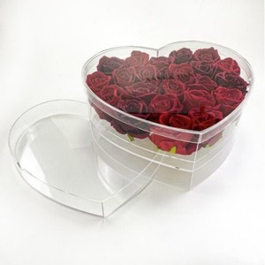 22 lỗ hình trái tim rõ ràng Acrylic hoa hộp handmade plexiglass acrylic bảo quản hộp hoa với nắp cho hoa hồng - Product Image 2