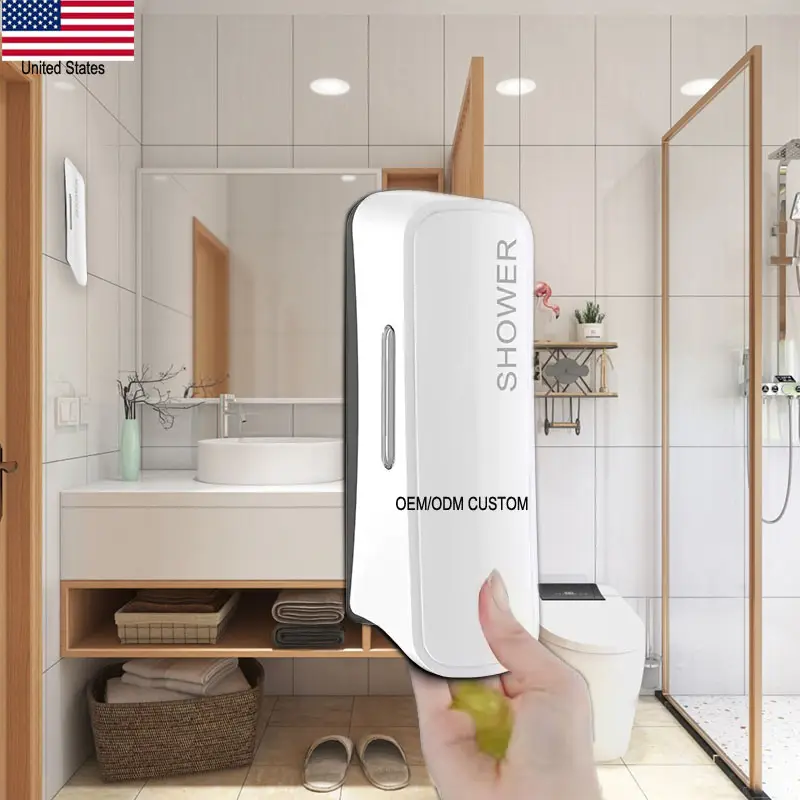 Vendita calda all'ingrosso della fabbrica della cina moderna semplice PP Dispenser di sapone doccia manuale Dispenser Shampoo per il bagno dell'hotel