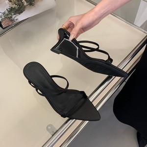 รองเท้าส้นสูงขายส่งจำนวนมาก รองเท้าผู้หญิงหัวแหลม ประดับเพชรหรูหรา รองเท้าสไลด์แบบสวม ส้นบาง ระบายอากาศได้ดี - Product Image 5