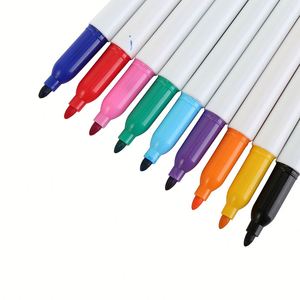 Marqueurs effaçables pour tableau blanc 12 couleurs avec clip et logo personnalisé - Stylos personnalisés en gros pour le bureau et l'école - Product Image 4