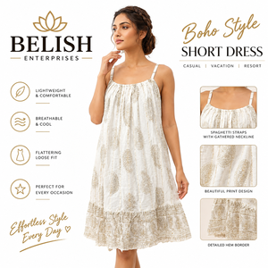 Robe bohème pour femme – Robe longue légère sans manches avec imprimé pour les vacances d'été, les stations balnéaires et les tenues décontractées - Product Image 1