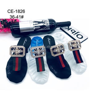 Di marca <span class=keywords><strong>Sandali</strong></span> Delle Donne Delle Signore Unico di Marca di Vibrazione di Cadute di Pantofole Designer Piatto Open Toe Slides Calzature D'oro Flop di Vibrazione Della Spiaggia - Product Image 2