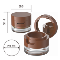 Ventes chaudes, mini flacon rond de haute qualité 2 en 1 pour eye-liner crème, poudre à sourcils, crème à sourcils, emballage rabattable avec miroir
