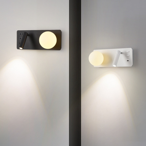 Nouvelle <span class=keywords><strong>lampe</strong></span> murale <span class=keywords><strong>de</strong></span> lecture moderne à abat-jour sphérique, applique murale LED <span class=keywords><strong>pour</strong></span> chambre à coucher, hôtel, villa - Product Image 3