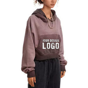 Nouveau design, sweat-shirt pour femme, couleur dégradée d'automne, sport, gym, style décontracté, épaules tombantes, surdimensionné, court, sweat-shirt pour femme - Product Image 2