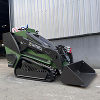Mini-chargeuse compacte diesel avec souffleuse à neige et godets, 25 CV, livraison gratuite, mini-chargeuse compacte à chenilles pour jardin