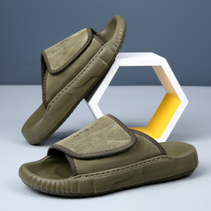 รองเท้าแตะผู้ชายแบบสวมสำหรับฤดูร้อนปี 2024 หนังแท้ ระบายอากาศได้ดี สวมใส่สบาย แฟชั่นคุณภาพสูง พื้น EVA เหมาะสำหรับใส่ในโรงแรม - Product Image 1