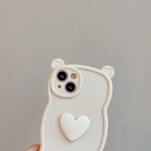 Coque de téléphone 3D Love pour <span class=keywords><strong>iPhone</strong></span> 16 <span class=keywords><strong>Pro</strong></span> Max avec oreille d'ours pour <span class=keywords><strong>iPhone</strong></span> 15 13 <span class=keywords><strong>14</strong></span> Housse de protection de téléphone souple mate avec sensation de peau - Product Image 5